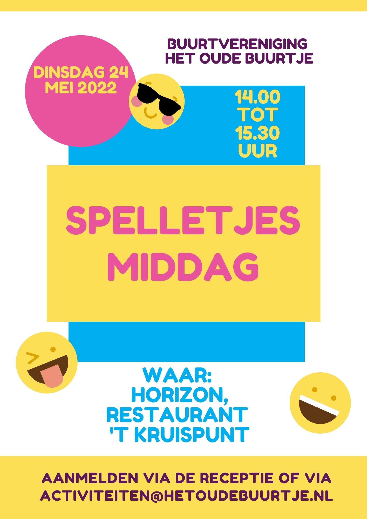 Flyer spelletjesmiddag 24 mei 2022